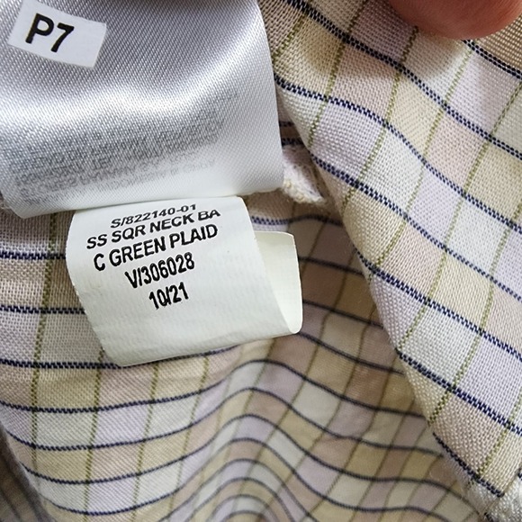 Old Navy NWT smocked plaid puff short sleeve baby doll top woman's size XL - Picture 6 of 9